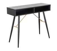baiona wooden console table in black oak