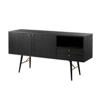 baiona wooden sideboard with 2 doors 2 drawers in black