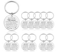 Baipilu 12PCS New Mum Keyring Gift New Parents Gift Inspirational Keyring Gift Baby Announcement Gift New Mum to Be Gift First Time Gift for New Mom Pregnancy Announcement Gift Pregnant Keyring Gift