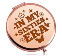Baipilu 60th Birthday Gifts for Women Rose Gold Compact Mirror 60 Year Old Birthday Gifts Happy 60th Birthdays Gift Ideas for Her Mom Sister Friend Grandma Travel Makeup Mirror Turning 60th Gift