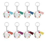 Baipilu 8 PCS Acrylic Christian Keyring Bulk Christian Religious Gifts for Women Faith Bible Verse Keyring Scripture Quote Inspirational Gifts Mothers Day Easter Ideas Present for Her Friends