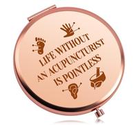 Baipilu Acupuncturist Gift Compact Makeup Mirror Acupuncture Therapist Gift Acupuncture Love Gifts Graduation Gifts for TCM Student Christmas Birthday Present for Acupuncturist Folding Makeup Mirror