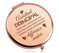 Baipilu Assistant Principal Gift for Women Compact Makeup Mirror Thank You Gifts for Teacher Birthday Christmas Teacher's Day Retirement Present for Assistant Principal Folding Makeup Mirror
