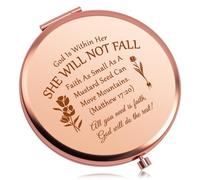 Baipilu Christian Gifts for Women Faith Compact Makeup Mirror Inspirational Gifts for Friend Bible Verse Gift for Women Motivational Positive Quotes Folding Makeup Mirror Christmas Birthday Present