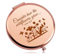 Baipilu Christian Gifts for Women Friends Compact Makeup Mirror Religious Present for Sister Friend Daughter Mom Inspirational Scripture Gift for Women Faith Bible Verses Folding Makeup Mirror