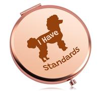 Baipilu Dog Mum Gifts Compact Makeup Mirror Poodle Gifts for Women Dogs Lover Gift for Dog Mom Standard Poodle Mama Gift Folding Makeup Mirror Mother's Day Christmas Birthday Present for Dog Mum