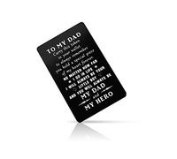 Baipilu Father's Day Gift Engraved Wallet Card Insert from Son Card to My Dad Gift from Son Metal Wallet Insert Card Long Distance Relationship for Dad Father Papa Christmas Birthday Presents