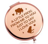 Baipilu Frog Gifts for Frog Lover Rose Gold Makeup Mirror Frogs Themed Gift for Her Girlfriend Frogs Gifts for Women Girl Animal Lover Gift Folding Makeup Mirror Christmas Birthday Presents