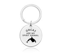 Baipilu Funny Killer Whale Keychain Animal Lover Gift Soft Ocean Life Animal Black Whale Keyring Mothers Day Christmas Birthday Presents for Mom Daughter Orca Keyring for Women Men Friend