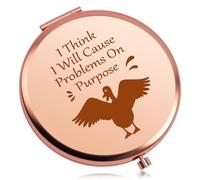 Baipilu Funny Silly Compact Mirror Goose Gifts Goose Lover Gift Gooses Theme Gift Birthday Gifts for Women Pocket Makeup Mirror Friendship Present for Women Friend Sister Christmas Graduation Present