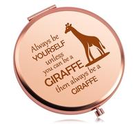 Baipilu Giraffe Gifts for Women Compact Mirror Inspirational Gift for Animal Lover Giraffe Theme Folding Makeup Mirror for Friends Sister Daughter bestie Encouragement Graduation Birthday Presents