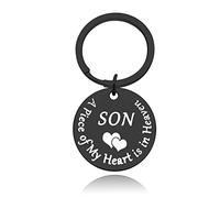 Baipilu Loss Memorial Keyring Son Memorial Jewelry Gift Miscarriage Remembrance Gift In Memory of Son Gift Loss of Son Keychain Sympathy Gift for Infant A piece of my heart is in Heaven Mother Father
