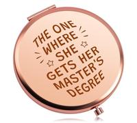 Baipilu Masters Degree Gift for Grad Student Compact Makeup Mirror Grad Student Graduation Gifts for Best Friend Daughter Cousin Sister Bestie Funny Grad Presents for Her Him Folding Makeup Mirror