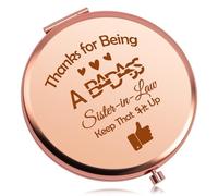 Baipilu Sister Birthday Gifts Sister in Law Gifts Compact Mirror Friendship Gifts for Women Anniversary Christmas Mother's Day Engagement Wedding Present for Sisters in Law Folding Makeup Mirror