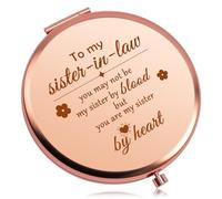 Baipilu Sister in Law Gifts Compact Makeup Mirror Friendship Gift for Women Friend Mothers Day Wedding Graduation Present for Sister in Law Bonus Sisters Birthday Gifts Ideas Folding Makeup Mirror