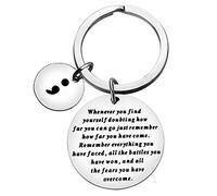 Baipilu Suicide Prevention Awareness Keyrig Gift for Women Men Inspirational Semicolon Keychain Gifts Depression Awareness Present Encouragement Mental Health Keyring Gifts Christmas Birthday Present