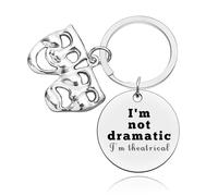 Baipilu Theater Gift for Theater Lover Drama Teacher Keyring Theatre Gifts for Him Her Women Men Drama Student Graduation Birthday Presents Thespian Keychain for Friend Musical Keyring