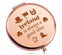 Baipilu Travel Gifts for Women Ireland Trip Gift Compact Mirror Ireland Lover Gift Irish Gifts for Women Friend Sister Daughter Colleague Folding Makeup Mirror Vacation Presents for Girl Mom Aunt