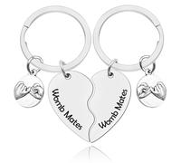 Baipilu Twins Gifts Matching Keychain Set of 2 Gift for Twin Sisters Brothers Sister and Brother Christmas Birthday Graduation Presents Funny Keyring Set for Best Friend Twin Matching Keyring