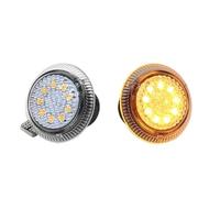 Baiqimv Side Marker Light 2pcs Round Shape Amber Yellow Full Front Fender Side Marker Light For Ford For Transit Connect Van Turn Signal Lamp 2010-2021(Clear Lens)