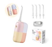 BAIR CARE V6 Pink&Orange Portable Pocket Water Flosser with Innovative Magnetic Tank, Press Spray Mode, 30-Day Battery Life, USB Rechargeable, IPX7 Waterproof, Ideal for Travel, Home & Daily Oral Care