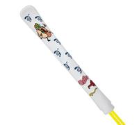 BAIRBRE Golf Alignment Stick Cover - Premium Leather - Hot Dog Design - Holds 2 Sticks - White