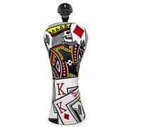 BAIRBRE Golf Club Covers - Poker Diamond King 3 Wood Head Covers Fariway Wood Headcover Leather Golf Headcover for Most Brands