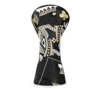 BAIRBRE Golf Head Covers,Black Poker Diamond King 3 Wood Headcover Golf Driver Cover Fariway Wood Headcover Hybrid Head Covers Golf Club Covers for Most Brand (for Driver)