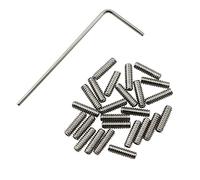 BAIRONG 25pcs 4-40 x 3/8" Stainless Steel Allen Head Hex Hexagon Socket Set Screws Cup Point with Hex Key Wrench
