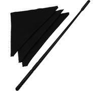 BAIRONG Flute Cleaning Rod with 3pcs Cleaning Swabs Flute Cleaning Kit Flute Cleaner Flute Polishing Cloth, Black