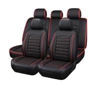 bairuibin Leatherette Car Seat Covers Full Set for Jeep Compass (MK MP 2007-2025 2026), Breathable Faux Leather Car Seat Protectors, Non-Slip Automotive Interior Accessories,Black and Red