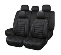 bairuibin Leatherette Car Seat Covers Full Set for Jeep Renegade (BU 2015-2025 2026), Breathable Faux Leather Car Seat Protectors, Non-Slip Automotive Interior Accessories,Black