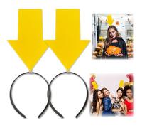 BAIRUYAO 2pcs Arrow Headband | New creative symbol headband | Party Festival parade Concert Support group Hair accessory (Yellow Arrow x2, Large)