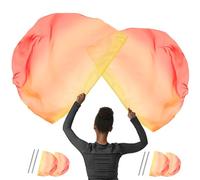 Baisdan 4pcs 39"x27" Worship Flags for Beginner, Praise Dance Flag for Kids, Praise Flags with Telescopic Poles, 4Pack, Yellow Orange Red