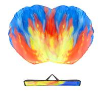 Baisdan 55" * 55" Worship Flags for Dance Church, Praise Dance Flags, Consuming Fire Flag with Flexible Rods & Carrying Bag Yellow Red Blue