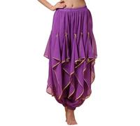 Baisdan Harem Pants Belly Dance Costume India Arab Dancing Tribal Wavy Pants Trousers Purple