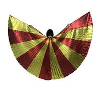 Baisdan Isis Wings for Egypt Belly Dance Carnival Costume Festival Cosplay Isis Wings with Sticks Gold&Red