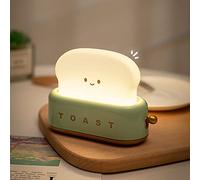 BAISE Night Light, USB Rechargeable Creative Toaster Kids Night Lamp for Children Kids Boy Girls Gifts, Cute Bedroom Bedside Kawaii Room Decor, Green