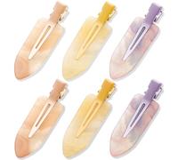 BAISEN Pack of 6 Seamless Hair Clips - No Bending Hair Clips for Styling, Makeup, Curl Clips, Unique, Light Sensitive, Colour-Changing No Crease Hair Clips for Salon & Home