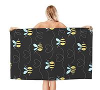 BAISHEEP Bumble Bees printed Microfiber Bath Towels Fluffy and Soft, Sand Free Beach Towels, Super Absorbent Towel for Travel, Pool, Outdoor, 80cm x 130cm