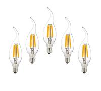 BAISHICHENG E14 Dimmable LED Bulb 6w Equivalent 60W Warm White 2700K Small Edison Screw Filament Bulbs C35 Vintage Energy Saving Candelabra Light Bulb 5 Packs
