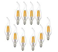 BAISHICHENG E14 Dimmable LED Bulb 6w Equivalent 60W Warm White 2700K Small Edison Screw Filament Bulbs C35 Vintage Energy Saving Candelabra Light Bulb 10 Packs