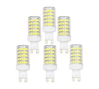 BAISHICHENG G9 10W Ceramic Base LED Light Bulb(Replacement of G9 100W Halogen Lamp) Non-Dimmable Bulb 6000K Cool White 1000LM 6Packs