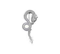 BAISHIHUA Year of the Dragon Zodiac Jewelry, Heaven and Earth Dragon Scales, Wishing Dragon Brooch, High-end Suit Accessories Pin (Color : Silver, Size : One size)