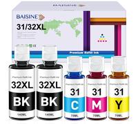 BAISINE 31 32XL Ink Compatible for HP 32XL 31 Bottle Ink for HP Smart Tank 5105 7005 7305 7605 5100 5106 5107 5108 7006 7007 7306, Smart Tank Plus 555 559 570 670 750 790