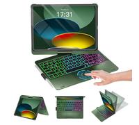 Baisla iPad 10th Generation Case with Keyboard 10.9" & iPad 11th (A16) & iPad Air 11 (M3/M2), Multi Trackpad, 360 Swivel & Rainbow Backlit for iPad Air 5th/4th,iPad Pro 11 4th/3rd/2nd/1st - Dark Green