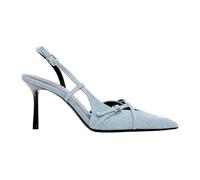 BAISOILIHA Women's Slingback Heels in A Faux Patent Leather Finish Pump Bow Detail Buckle Closure Thin Heel Pointed Toe Wedding Party Office Dance Dress Shoes