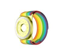 BAISRKE Magnetic Running Armband for MagSafe Case - 360° Rotatable Phone Grip with Adjustable Scent Compartment & Detachable Lanyard Compatible iPhone/Android (Rainbow & Gold)