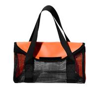 Bait Bag - of the Fishing Cabin - Portable Mesh Storage with Handle for the Outer Edge of Beach River Lake Pond Deep Sea Holiday Night Morning Camping Road, orange, see