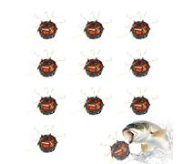 Bait Basket - Inverted Bottom Bait Cage With 6 Hooks | Block Feeder Powder Feeder Trap for Bream Tilapia Fishing